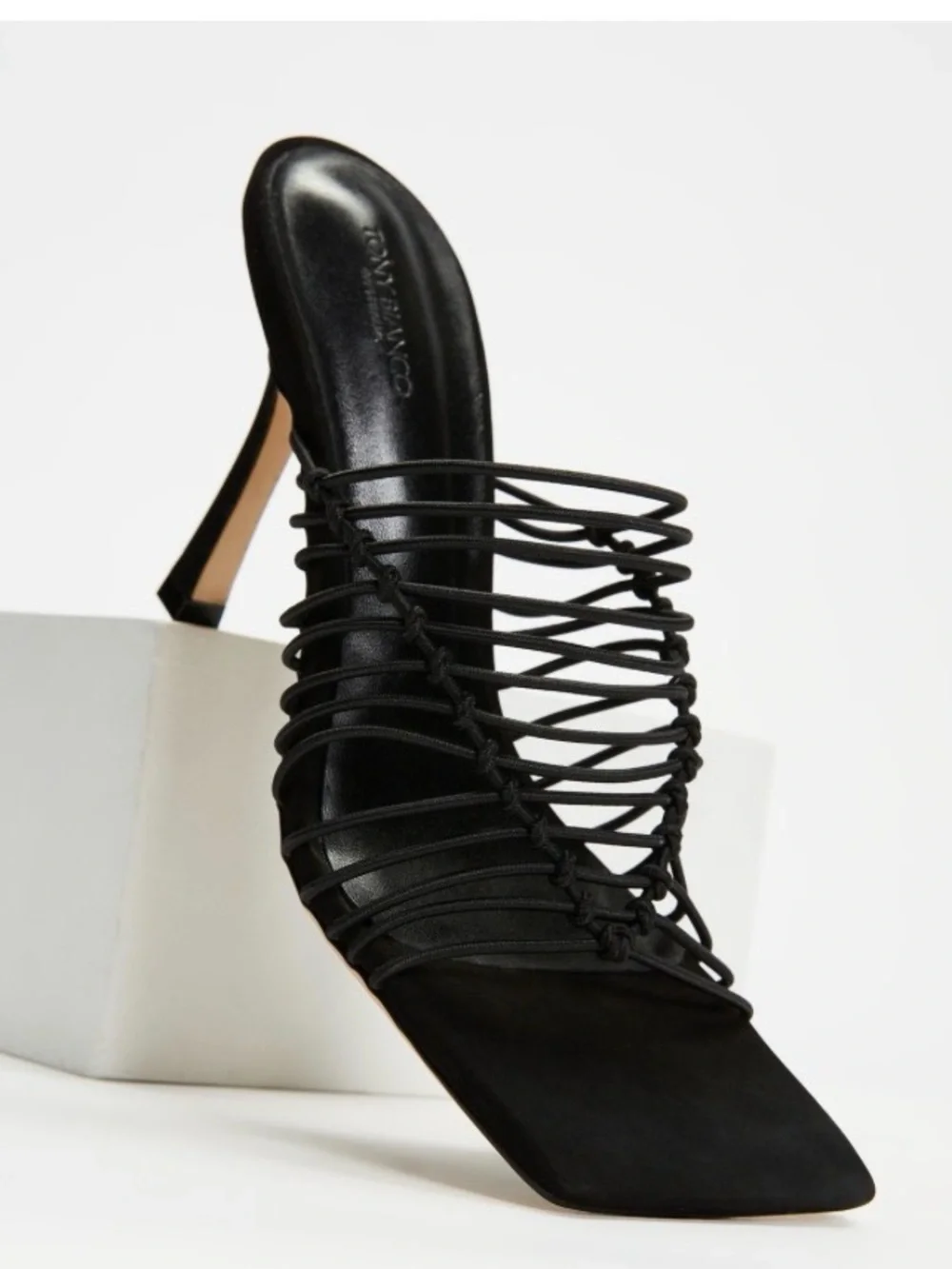 Tony Bianco Strappy Square Toe Lynx Mule sz 8 NEW